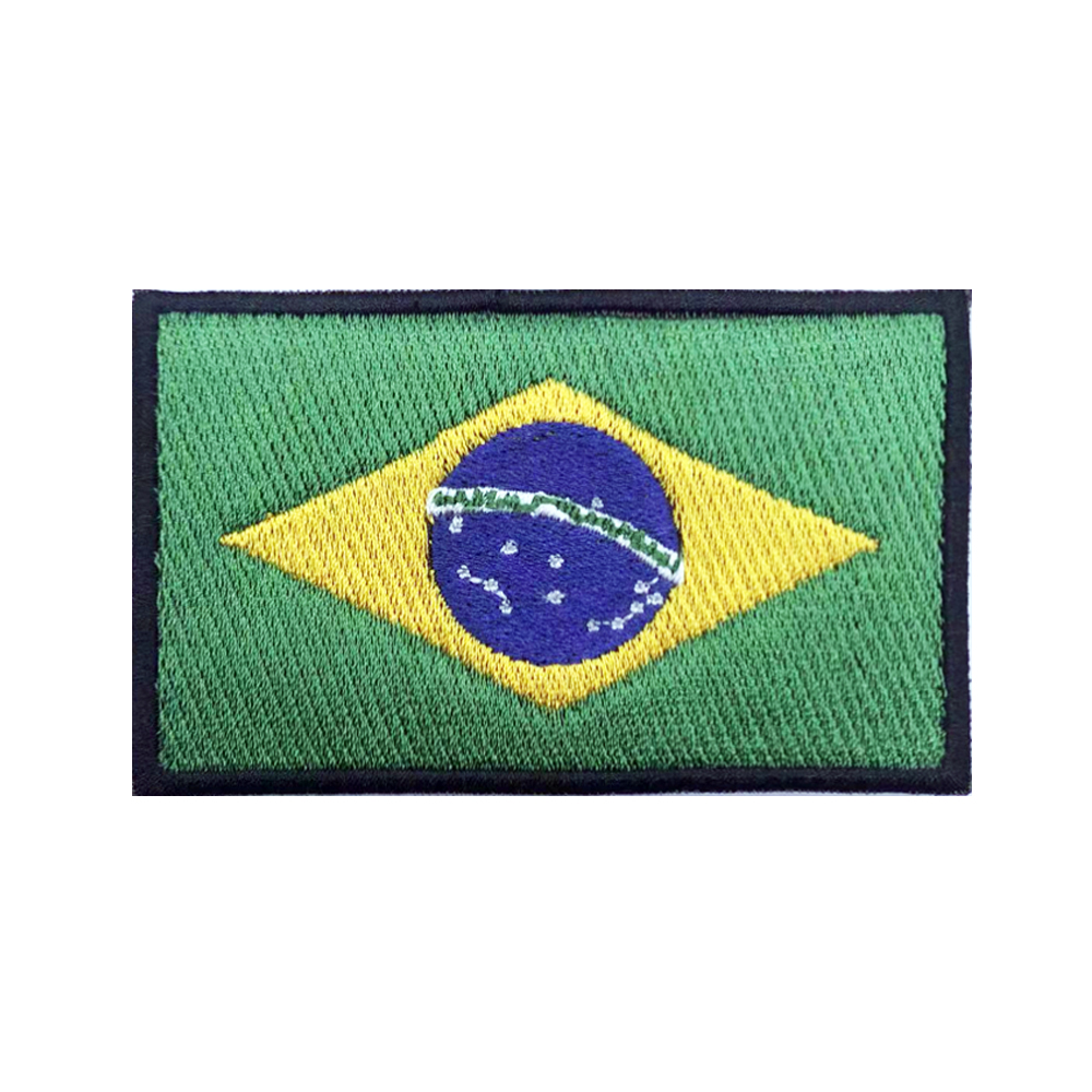 Velcro Sew On - Brazilian flag Brazil Patches Armband Embroidered