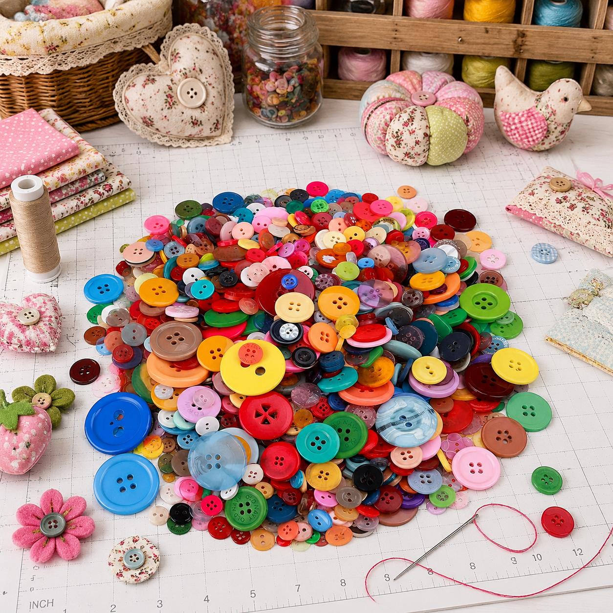 Textile And Sewing Supply - Bulk 100~500 Units Rainbow Color Round