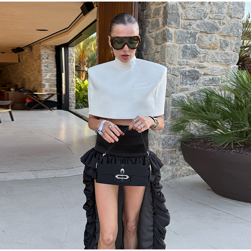 Shoulder Pad Set In - Ruffles Mini Skirt 2 Piece Set
