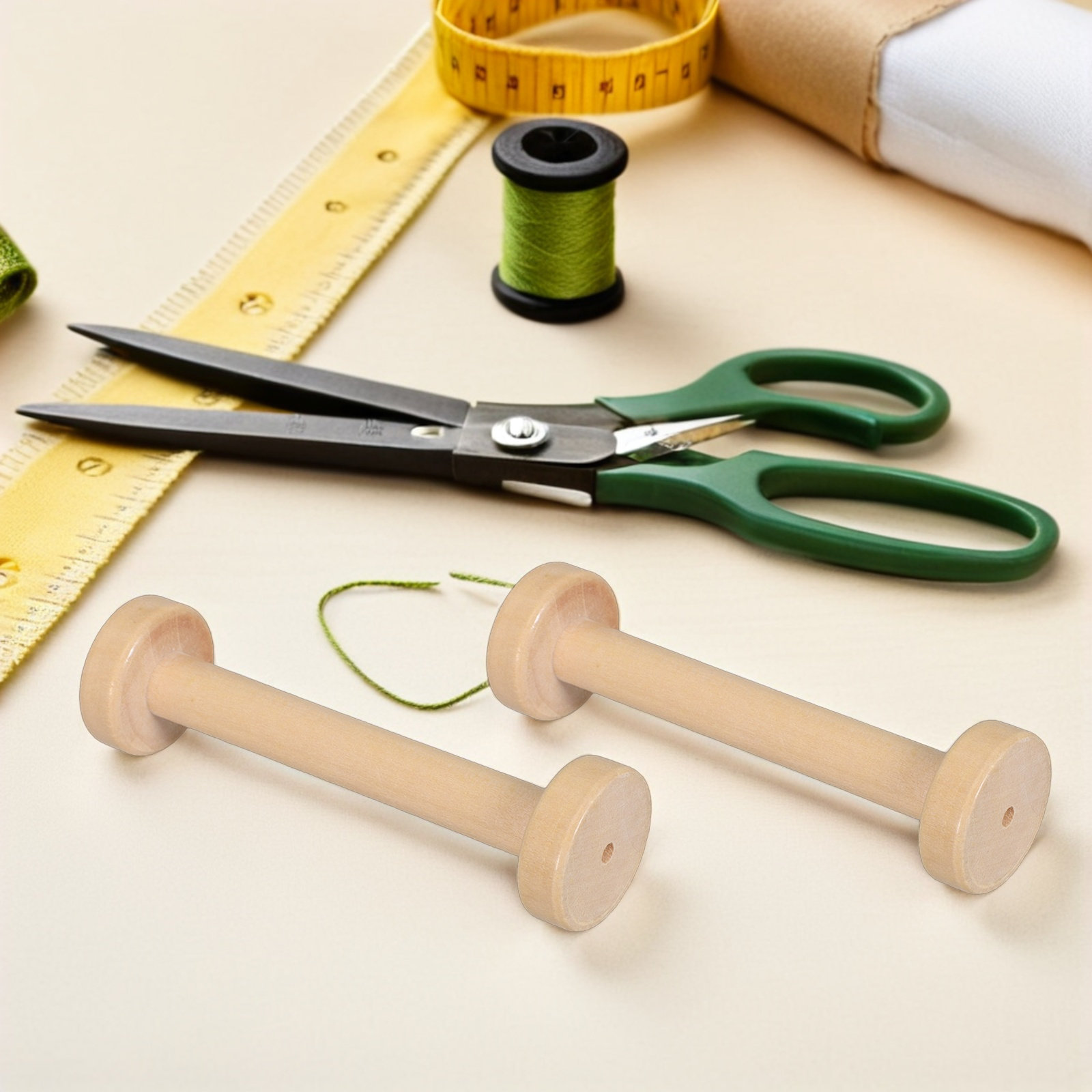 5Pcs Wooden Spools Natural Vin - Sewing Textiles review and price