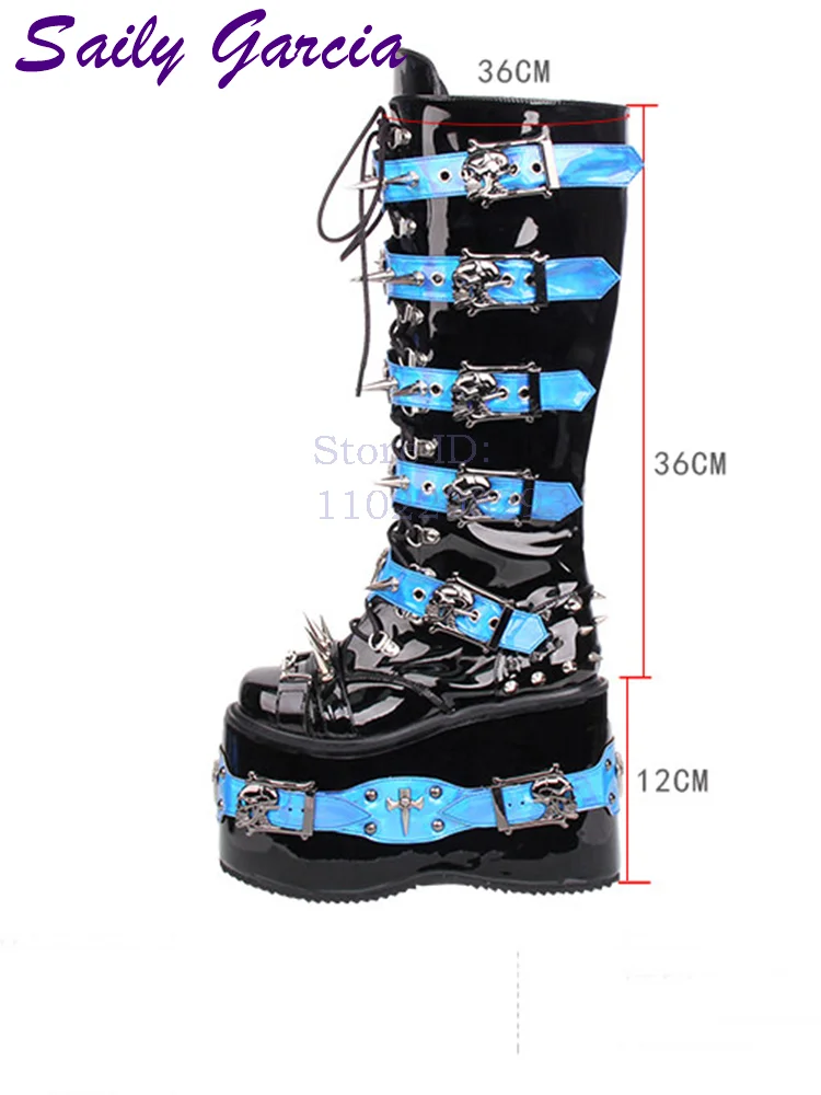 Skull Rivet Punk Knee-high Boo - Sewing Zipper review and price