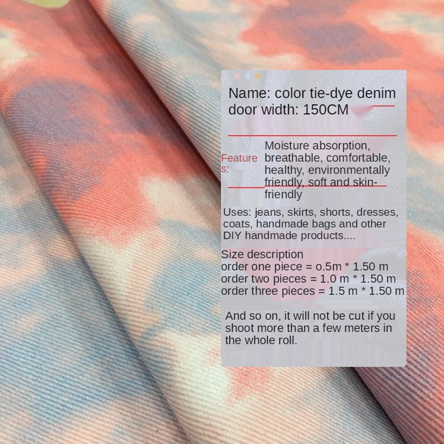 Color Tie Dye Washed Denim Fab - Sewing Tie Dye review and price