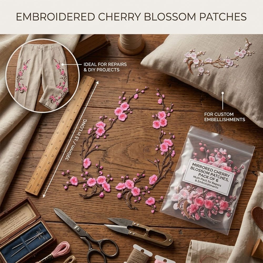 DIY Cherry Blossom Iron On Pat - Sewing Textiles review and price