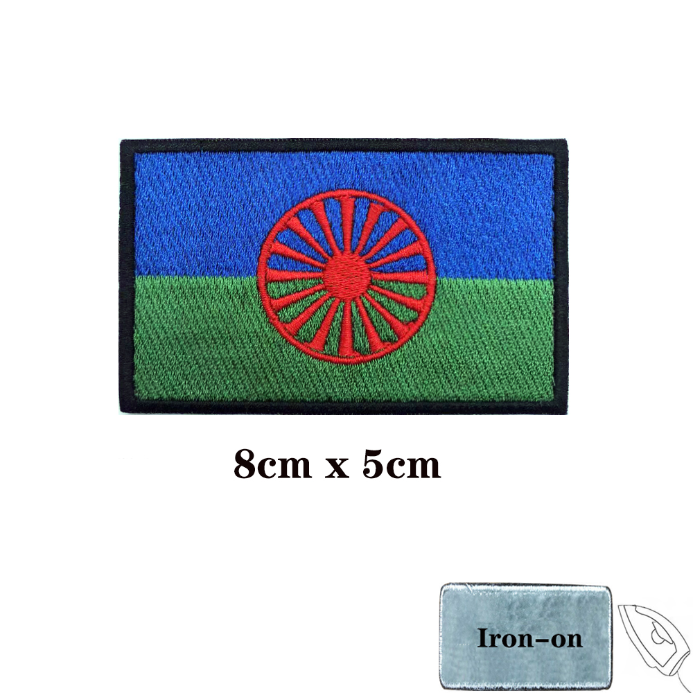 Rom Gypsy Flag Of The Romani   - Velcro Sew On review and price