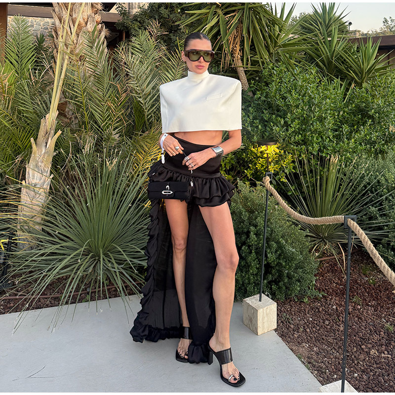 Ruffles Mini Skirt 2 Piece Set - Shoulder Pad Set In review and price
