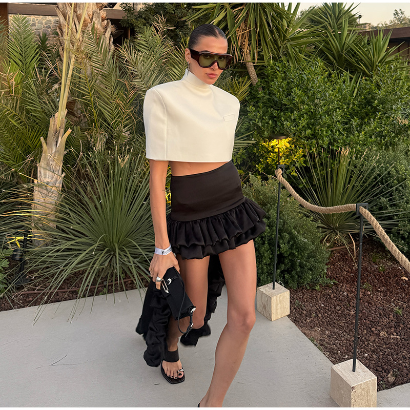 Ruffles Mini Skirt 2 Piece Set - Shoulder Pad Set In review and price