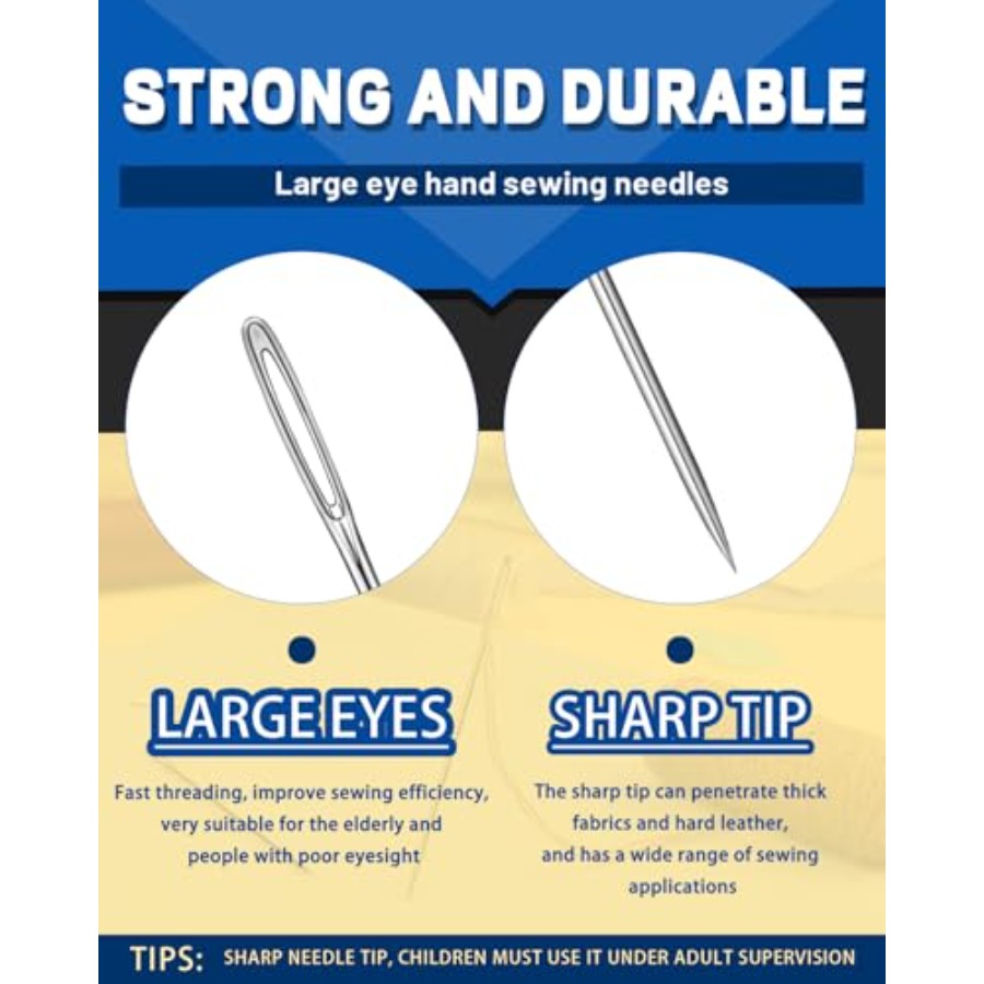 Large Eye Sewing Needles, 7 Si - Sewing Repair review and price